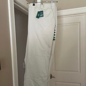 LL Bean Women White Cotton High Rise Flat Front Classic Fit Dress Pants Size 22W